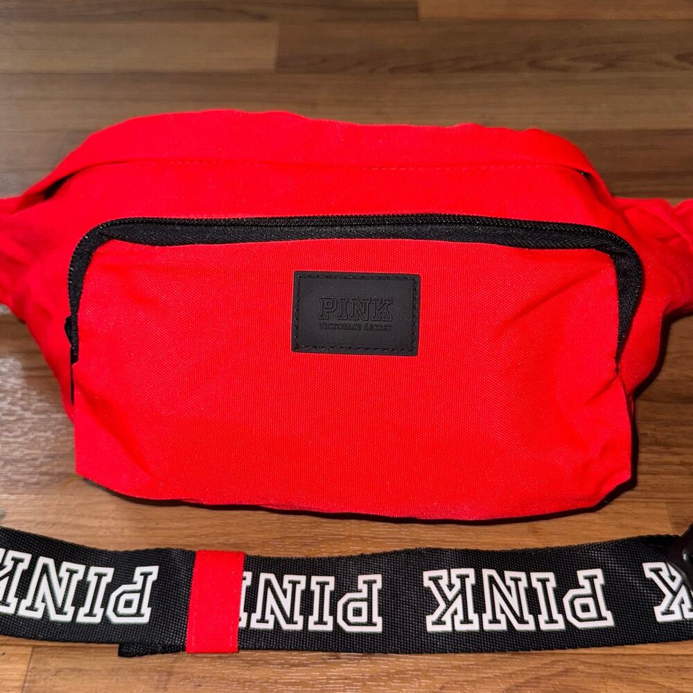 Victoria’s Secret PINK Women’s Red Waist Bag Fanny Pack Logo Strap NWT